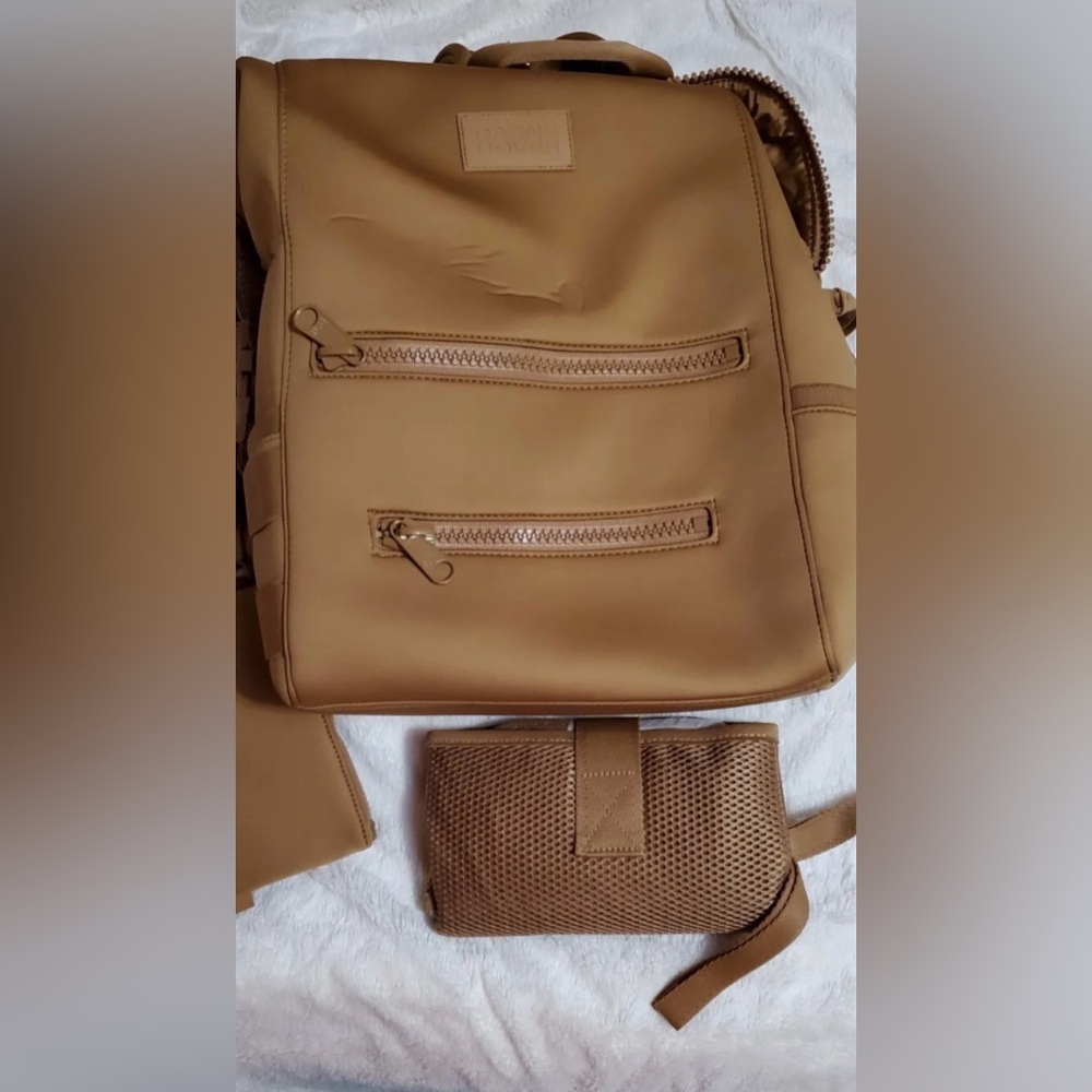 Dange Dover Large Neoprene Indi Diaper Backpack Bag Color: Camel - Picture 8 of 9